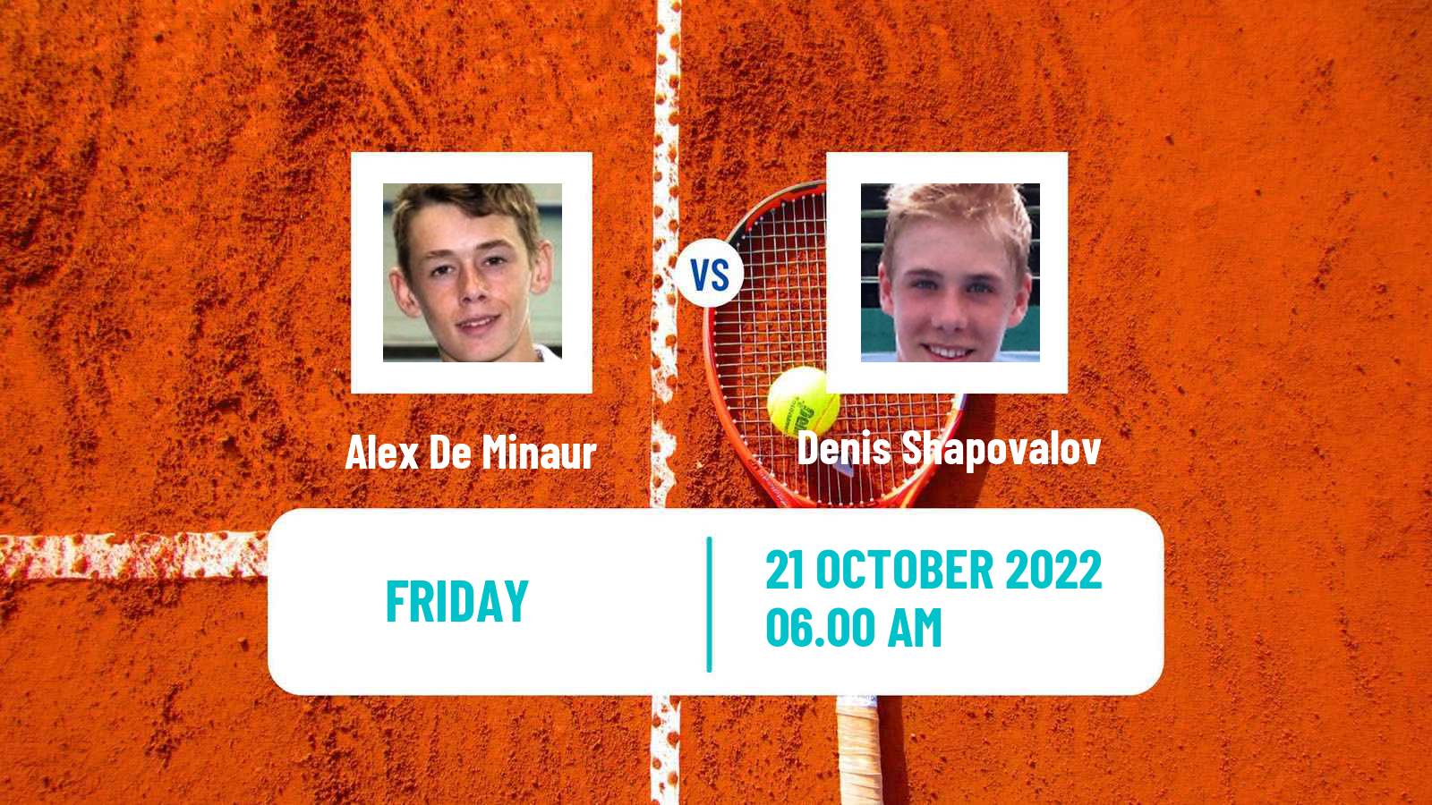Tennis ATP Stockholm Alex De Minaur - Denis Shapovalov