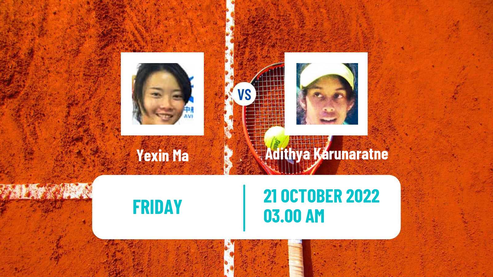 Tennis ITF Tournaments Yexin Ma - Adithya Karunaratne