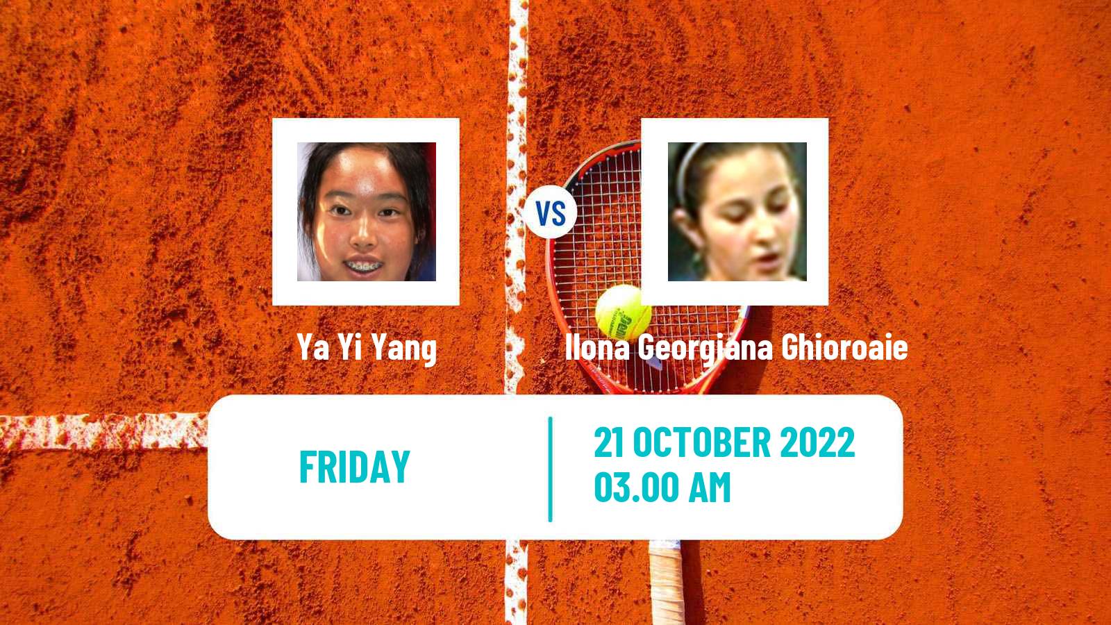 Tennis ITF Tournaments Ya Yi Yang - Ilona Georgiana Ghioroaie
