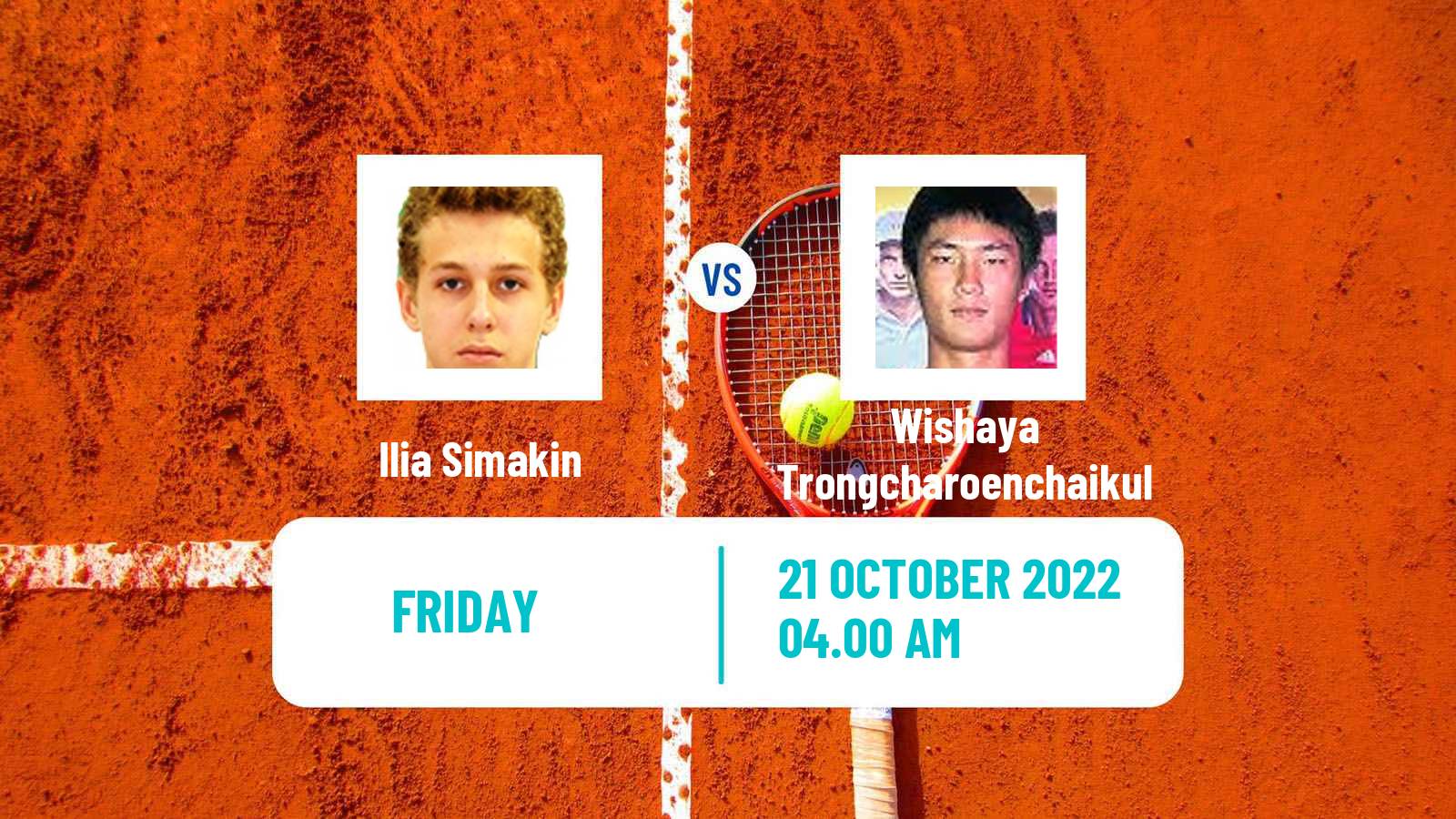 Tennis ITF Tournaments Ilia Simakin - Wishaya Trongcharoenchaikul