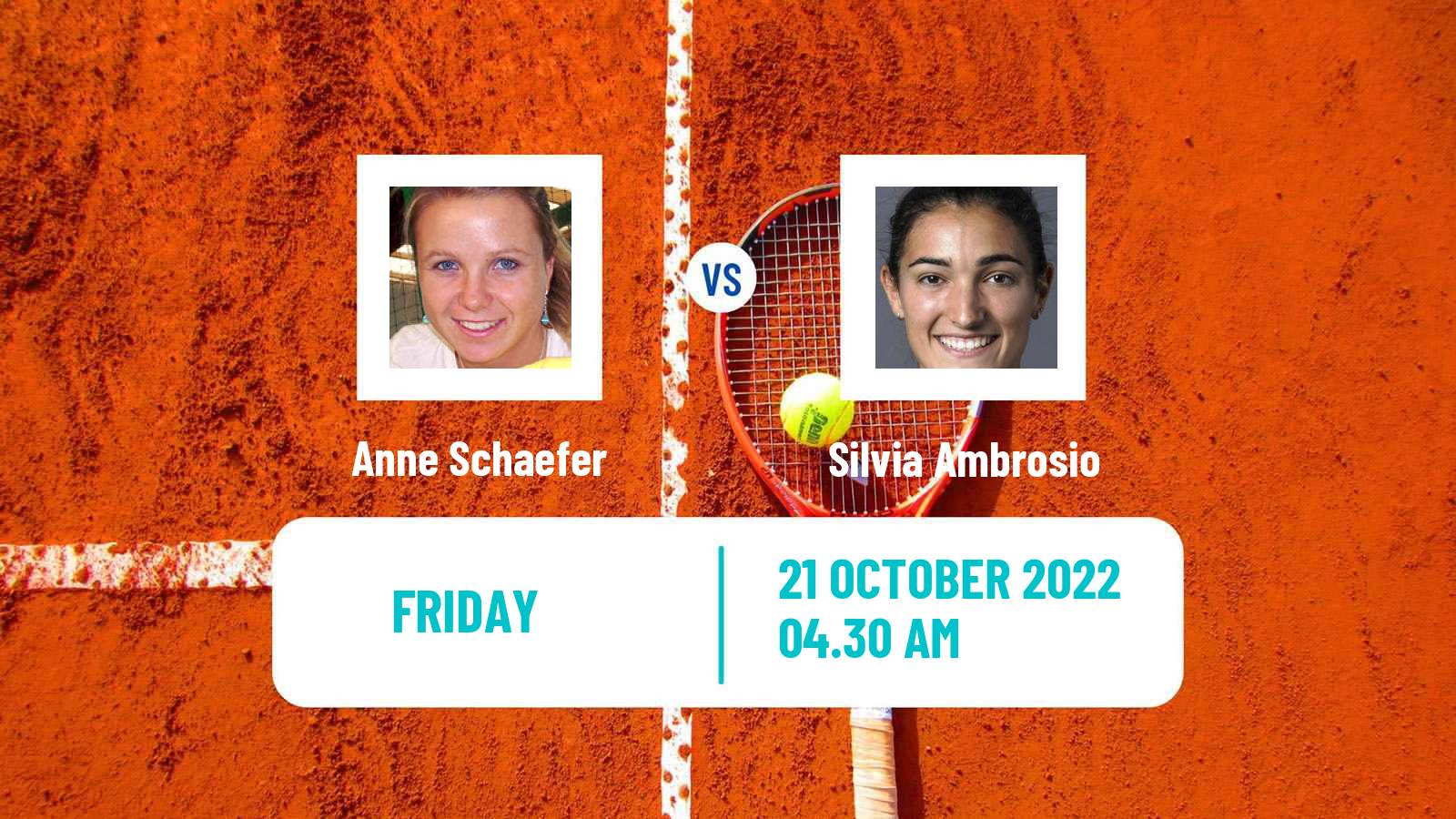Tennis ITF Tournaments Anne Schaefer - Silvia Ambrosio