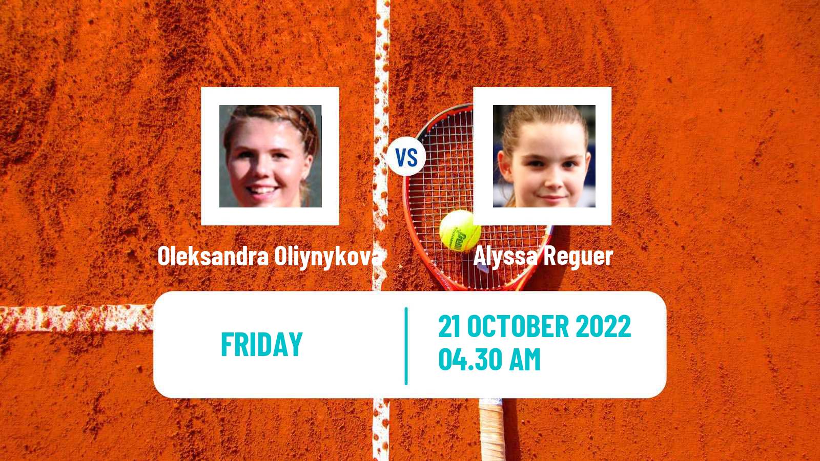 Tennis ITF Tournaments Oleksandra Oliynykova - Alyssa Reguer