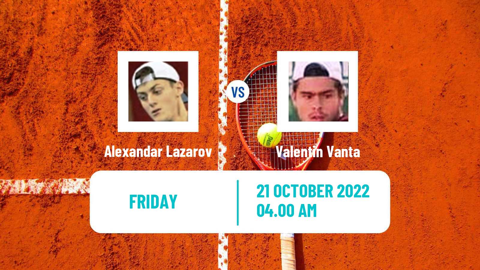 Tennis ITF Tournaments Alexandar Lazarov - Valentin Vanta