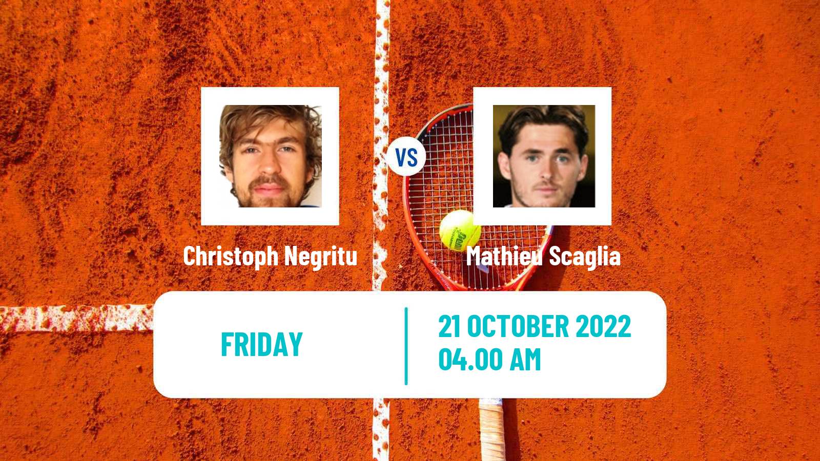 Tennis ITF Tournaments Christoph Negritu - Mathieu Scaglia