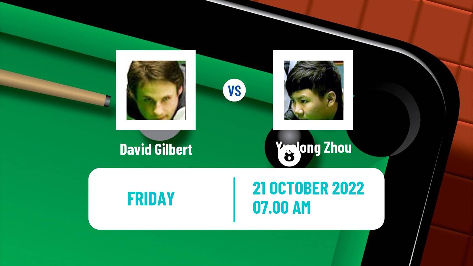 Snooker Snooker David Gilbert - Yuelong Zhou