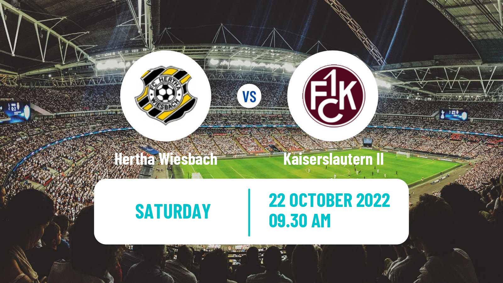 Soccer German Oberliga Rheinland-Pfalz/Saar Hertha Wiesbach - Kaiserslautern II