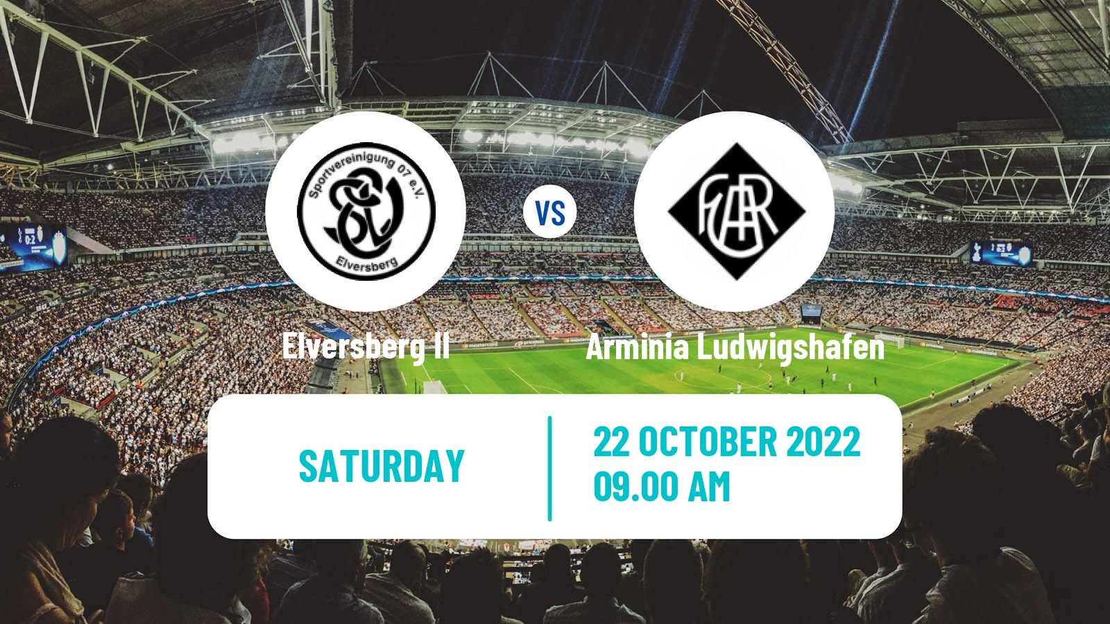 Soccer German Oberliga Rheinland-Pfalz/Saar Elversberg II - Arminia Ludwigshafen