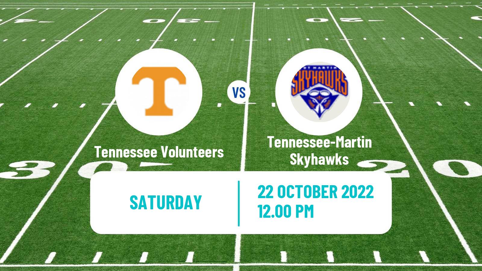 American football NCAA College Football Tennessee Volunteers - Tennessee-Martin Skyhawks