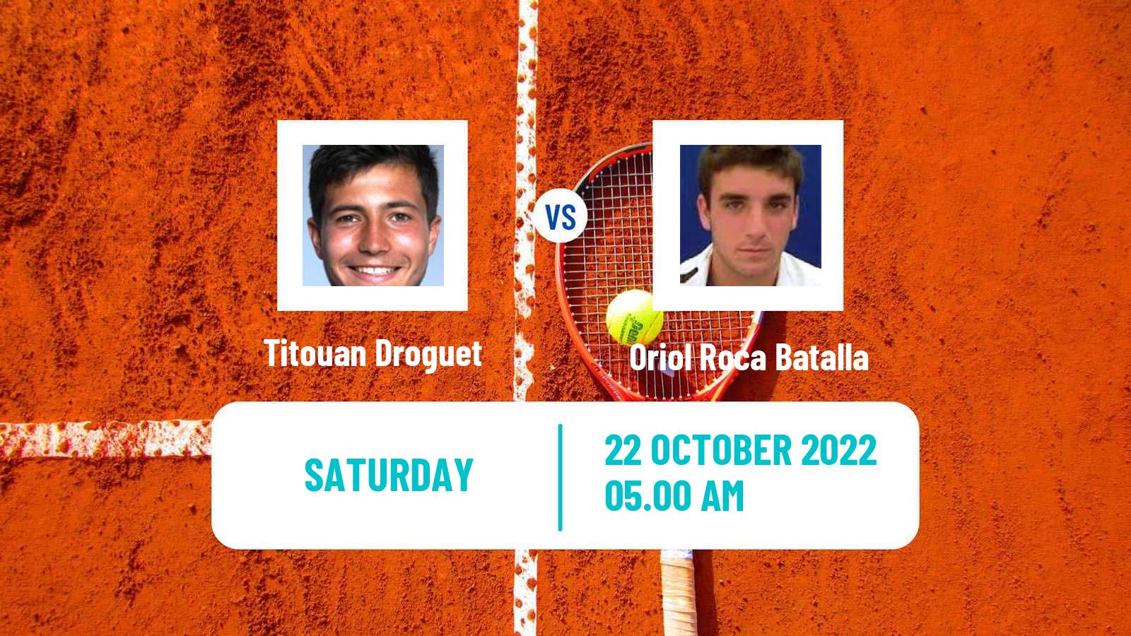 Tennis ITF Tournaments Titouan Droguet - Oriol Roca Batalla