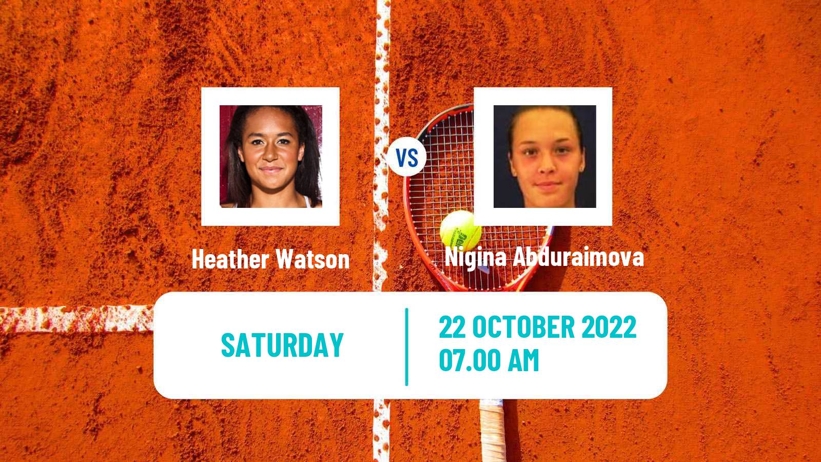 Tennis ITF Tournaments Heather Watson - Nigina Abduraimova