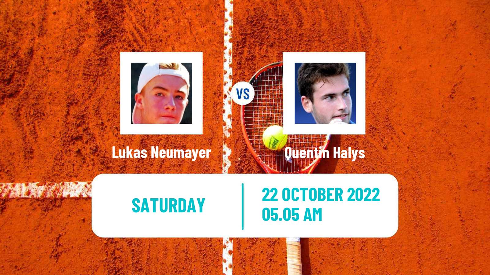 Tennis ATP Vienna Lukas Neumayer - Quentin Halys