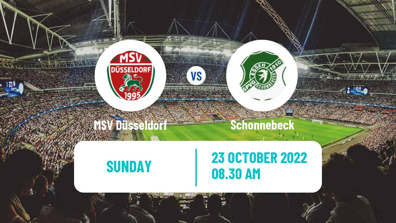 Soccer German Oberliga Niederrhein MSV Düsseldorf - Schonnebeck