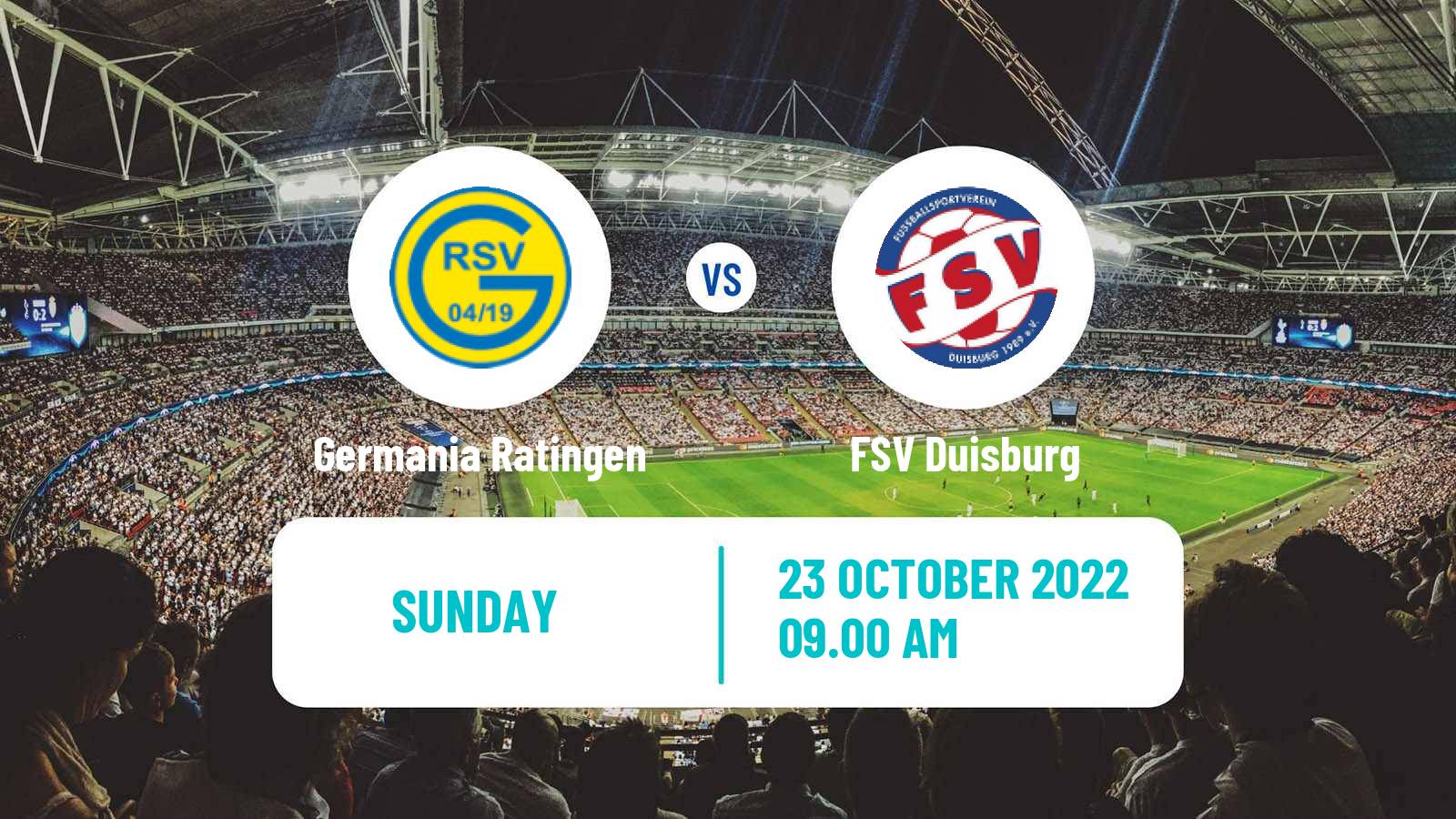 Soccer German Oberliga Niederrhein Germania Ratingen - FSV Duisburg