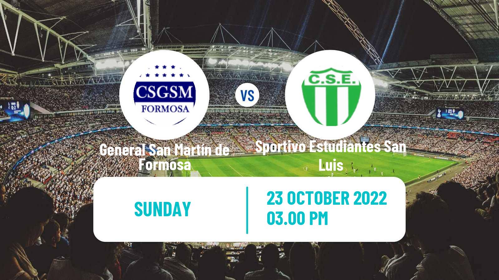 Soccer Argentinian Torneo Federal General San Martín de Formosa - Sportivo Estudiantes San Luis