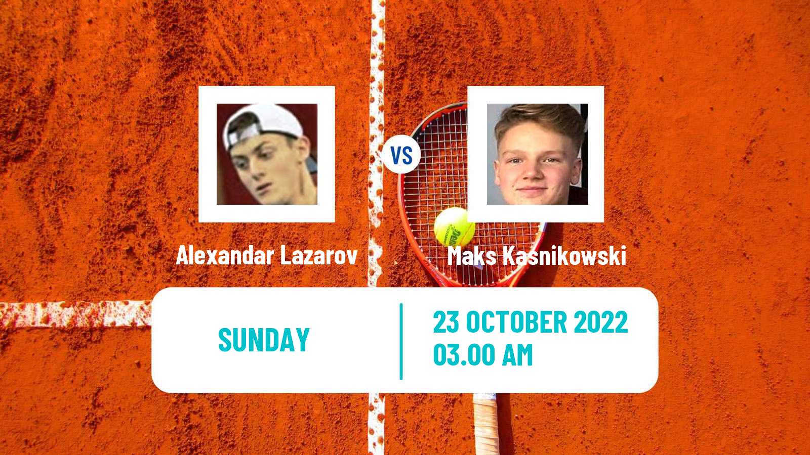 Tennis ITF Tournaments Alexandar Lazarov - Maks Kasnikowski