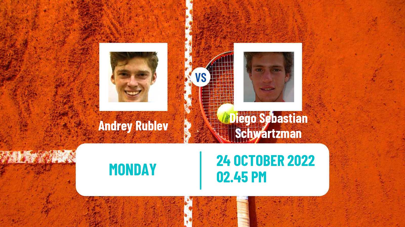 Tennis ATP Vienna Andrey Rublev - Diego Sebastian Schwartzman