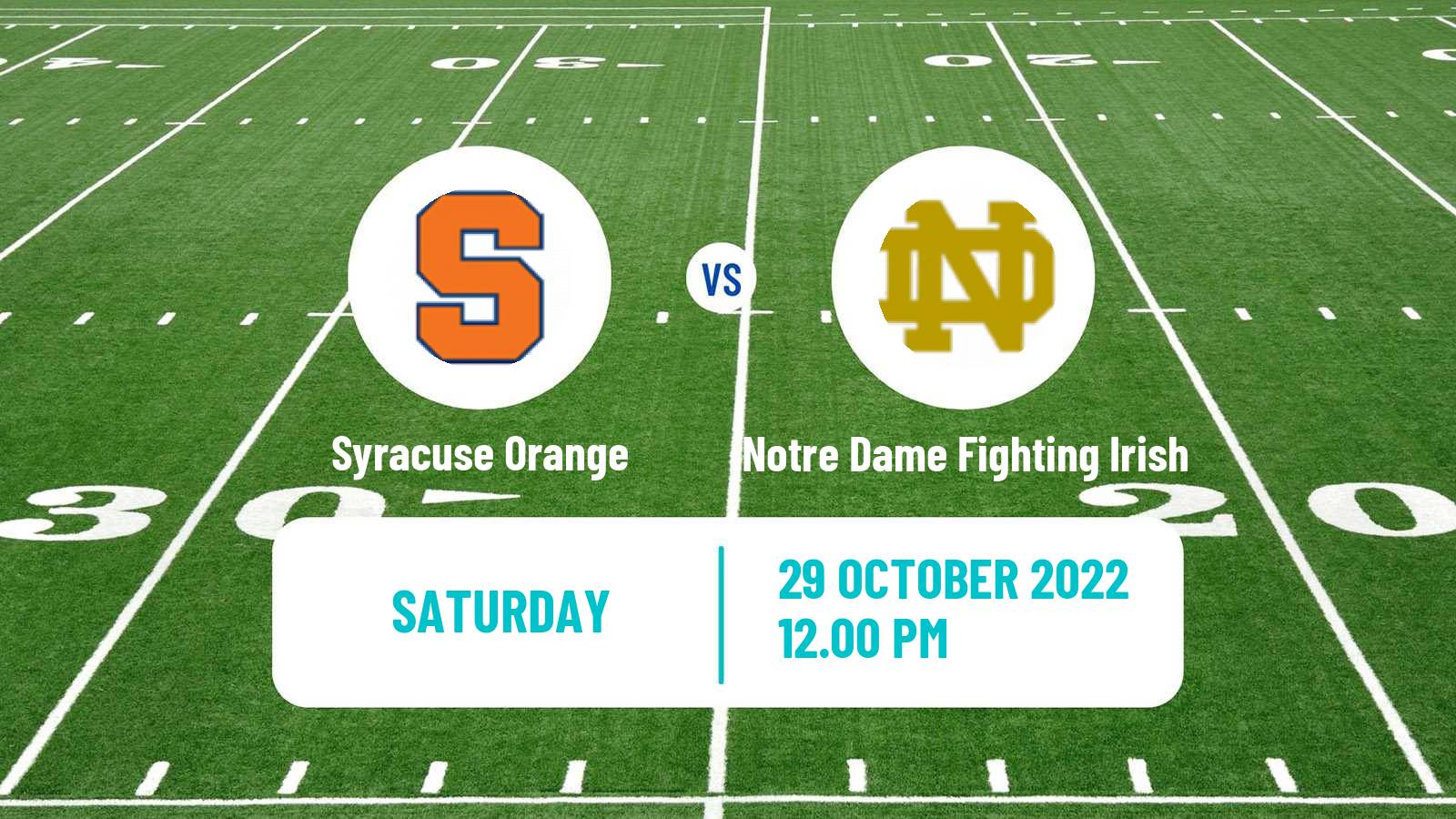 American football NCAA College Football Syracuse Orange - Notre Dame Fighting Irish