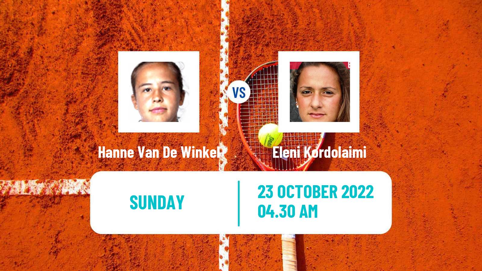 Tennis ITF Tournaments Hanne Van De Winkel - Eleni Kordolaimi