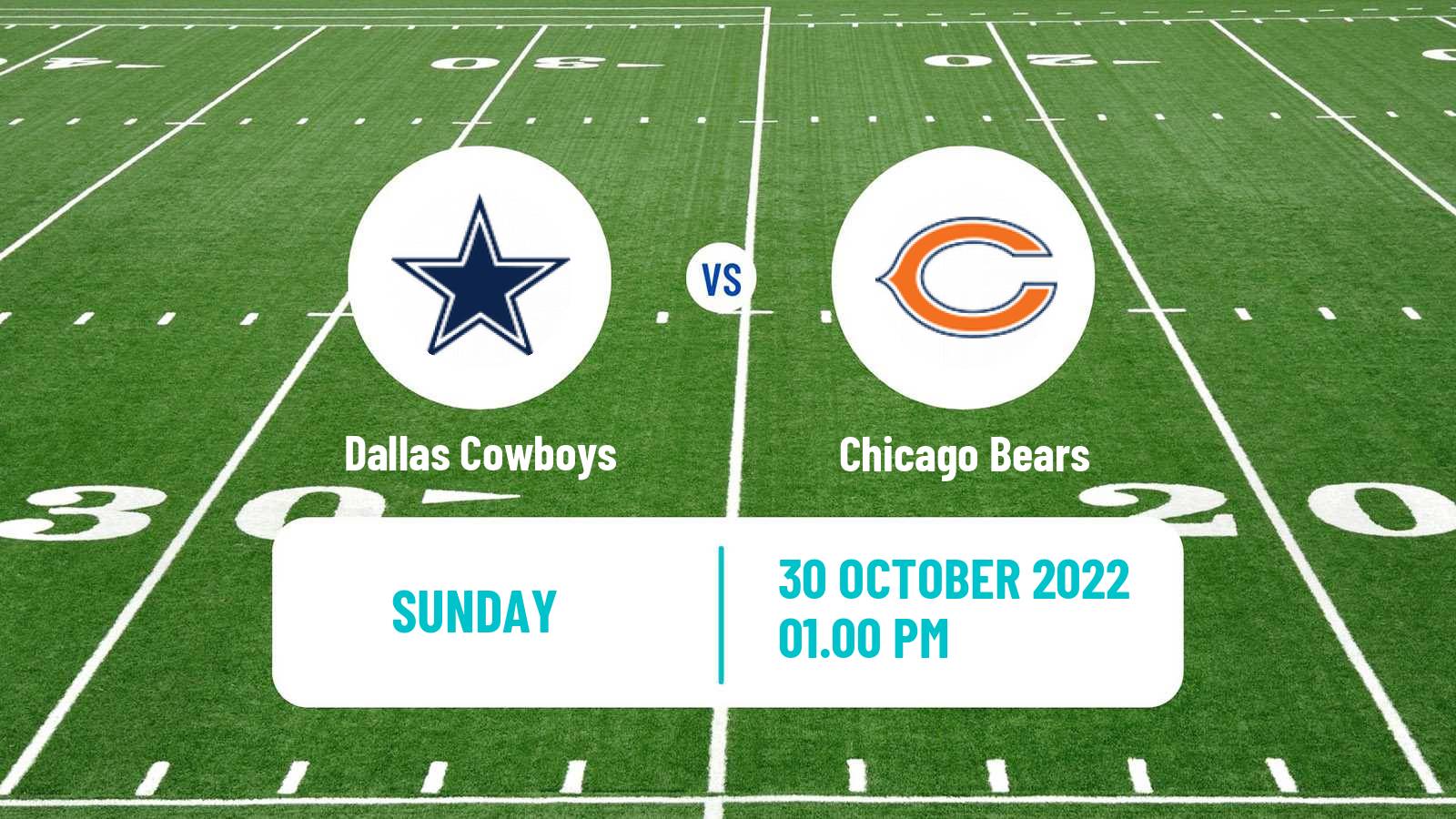 American football NFL Dallas Cowboys - Chicago Bears