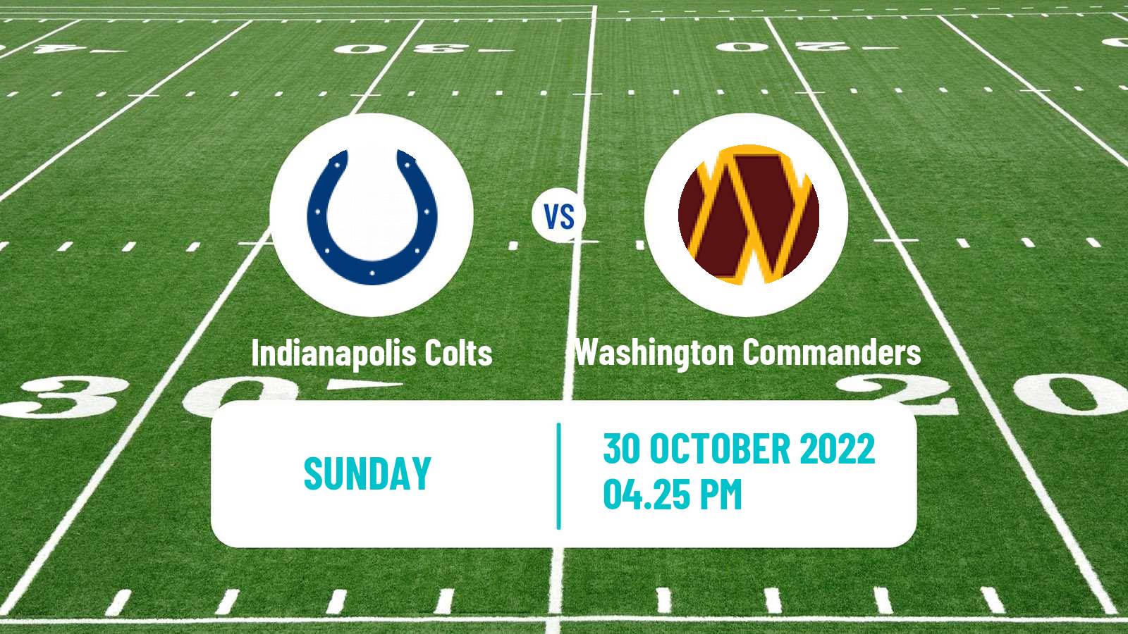 American football NFL Indianapolis Colts - Washington Commanders