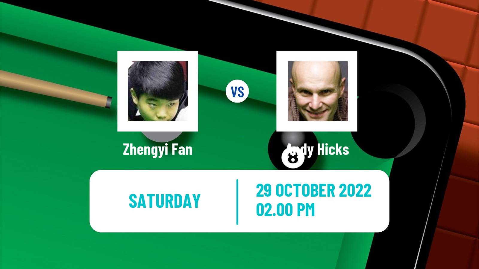 Snooker Snooker Zhengyi Fan - Andy Hicks