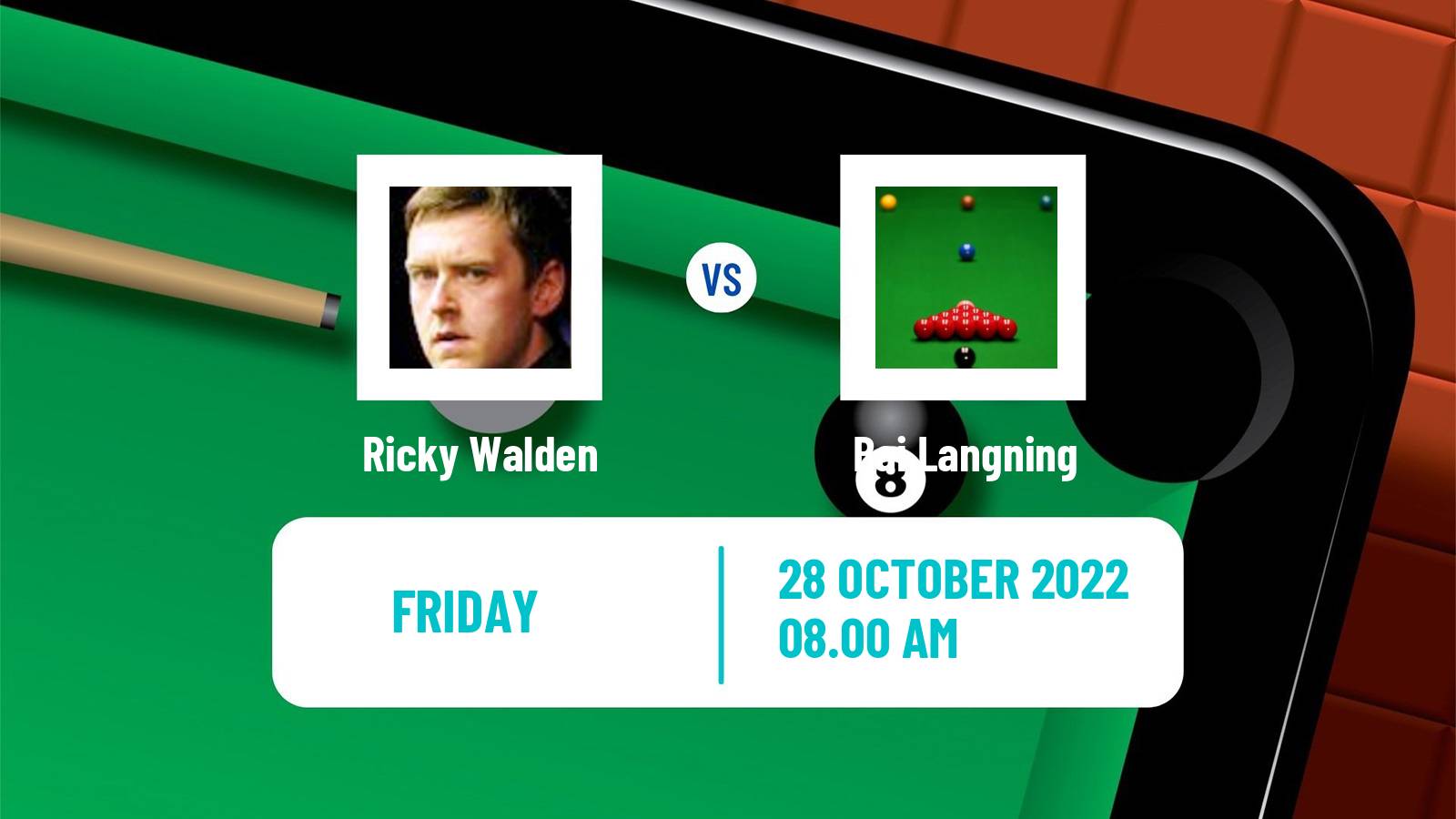 Snooker Snooker Ricky Walden - Bai Langning