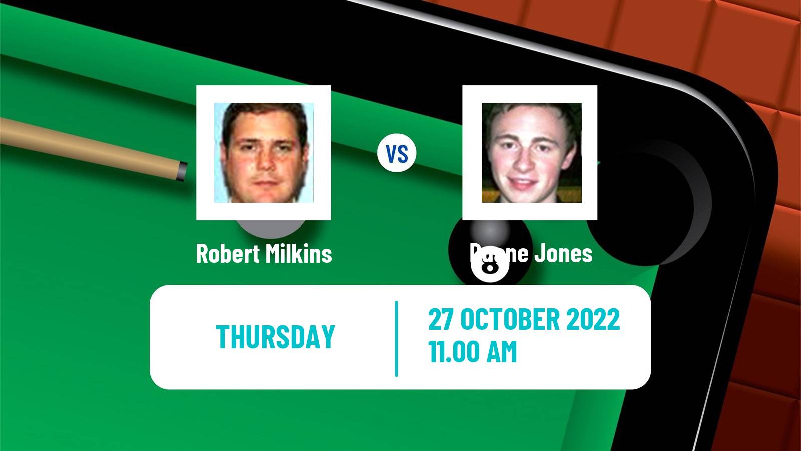 Snooker Snooker Robert Milkins - Duane Jones