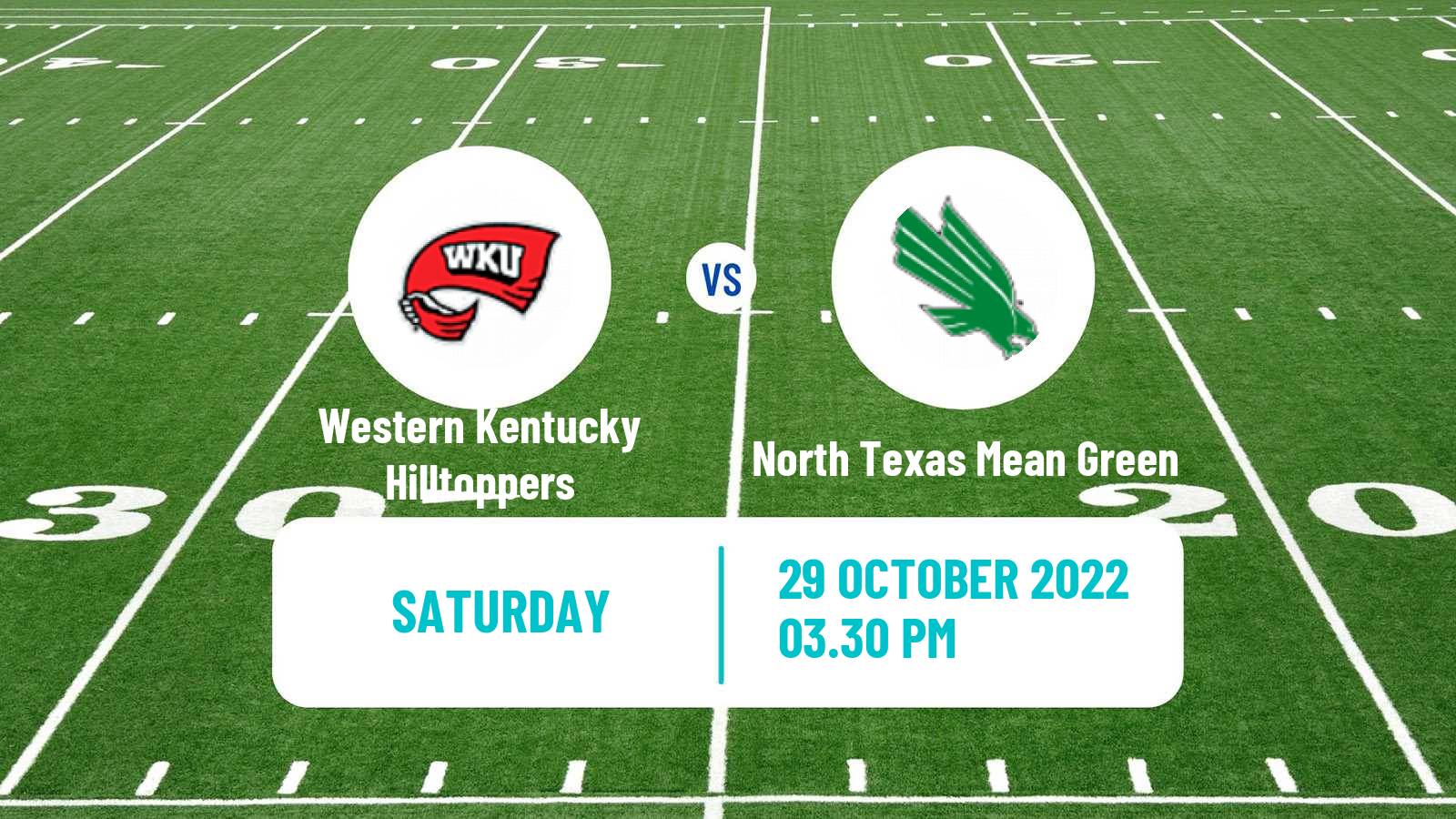 American football NCAA College Football Western Kentucky Hilltoppers - North Texas Mean Green