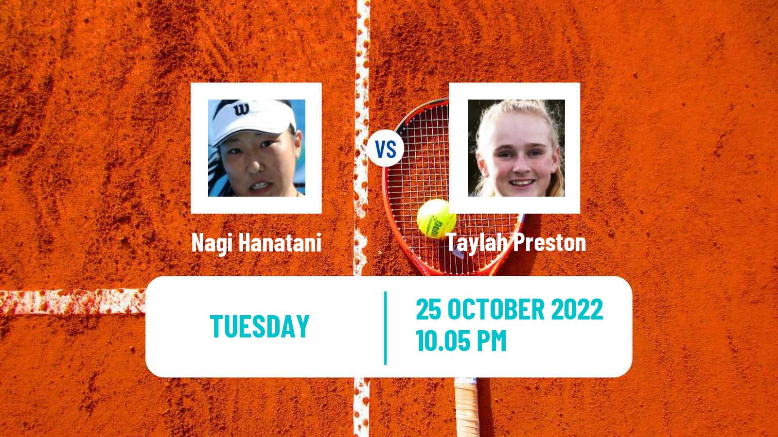 Tennis ITF Tournaments Nagi Hanatani - Taylah Preston