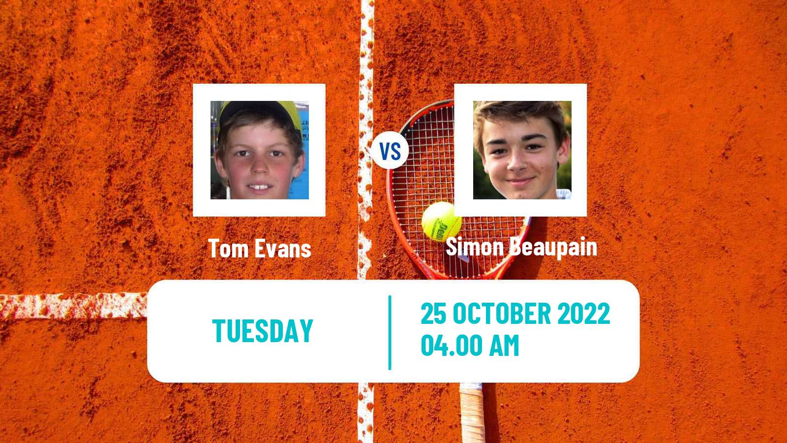 Tennis ITF Tournaments Tom Evans - Simon Beaupain