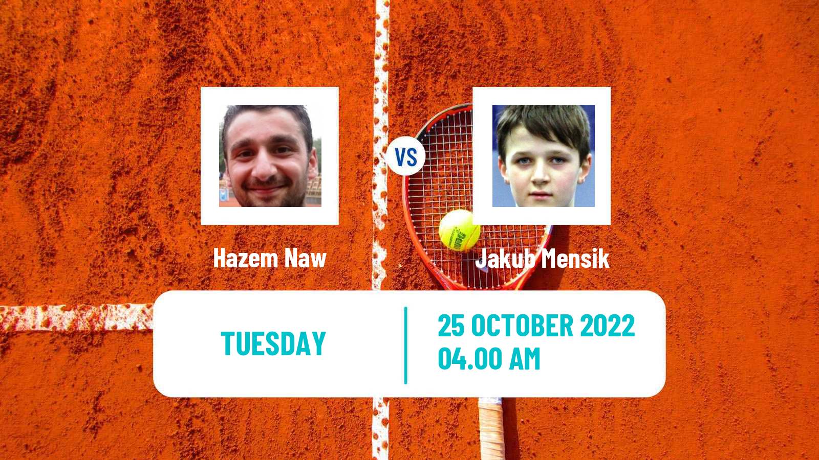 Tennis ITF Tournaments Hazem Naw - Jakub Mensik