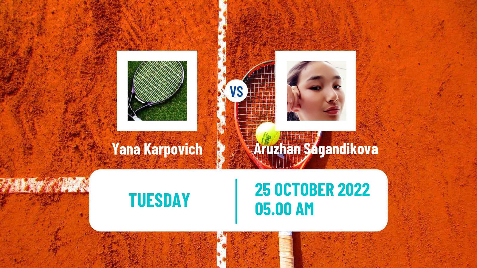 Tennis ITF Tournaments Yana Karpovich - Aruzhan Sagandikova
