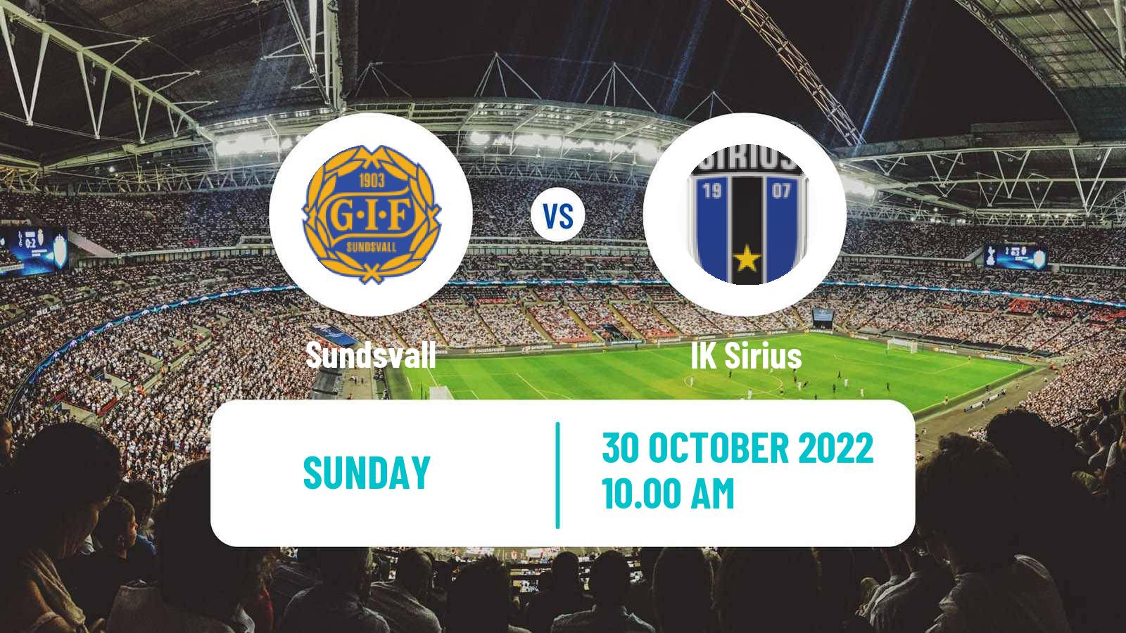 Soccer Swedish Allsvenskan Sundsvall - Sirius