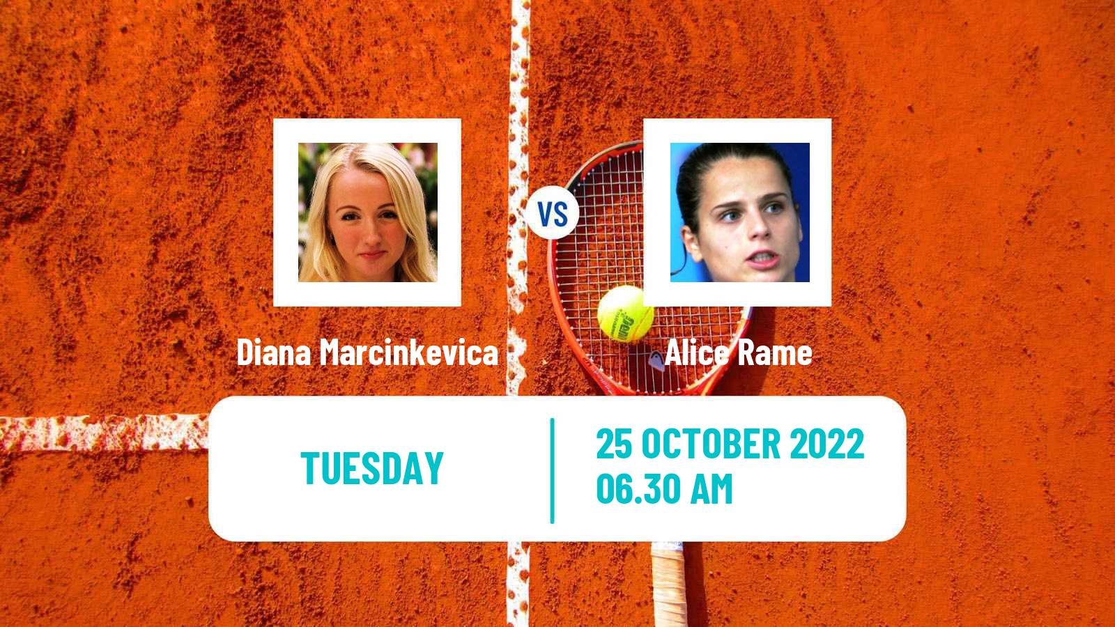 Tennis ITF Tournaments Diana Marcinkevica - Alice Rame