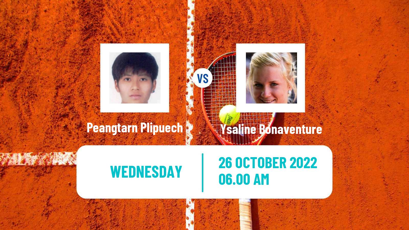 Tennis ITF Tournaments Peangtarn Plipuech - Ysaline Bonaventure