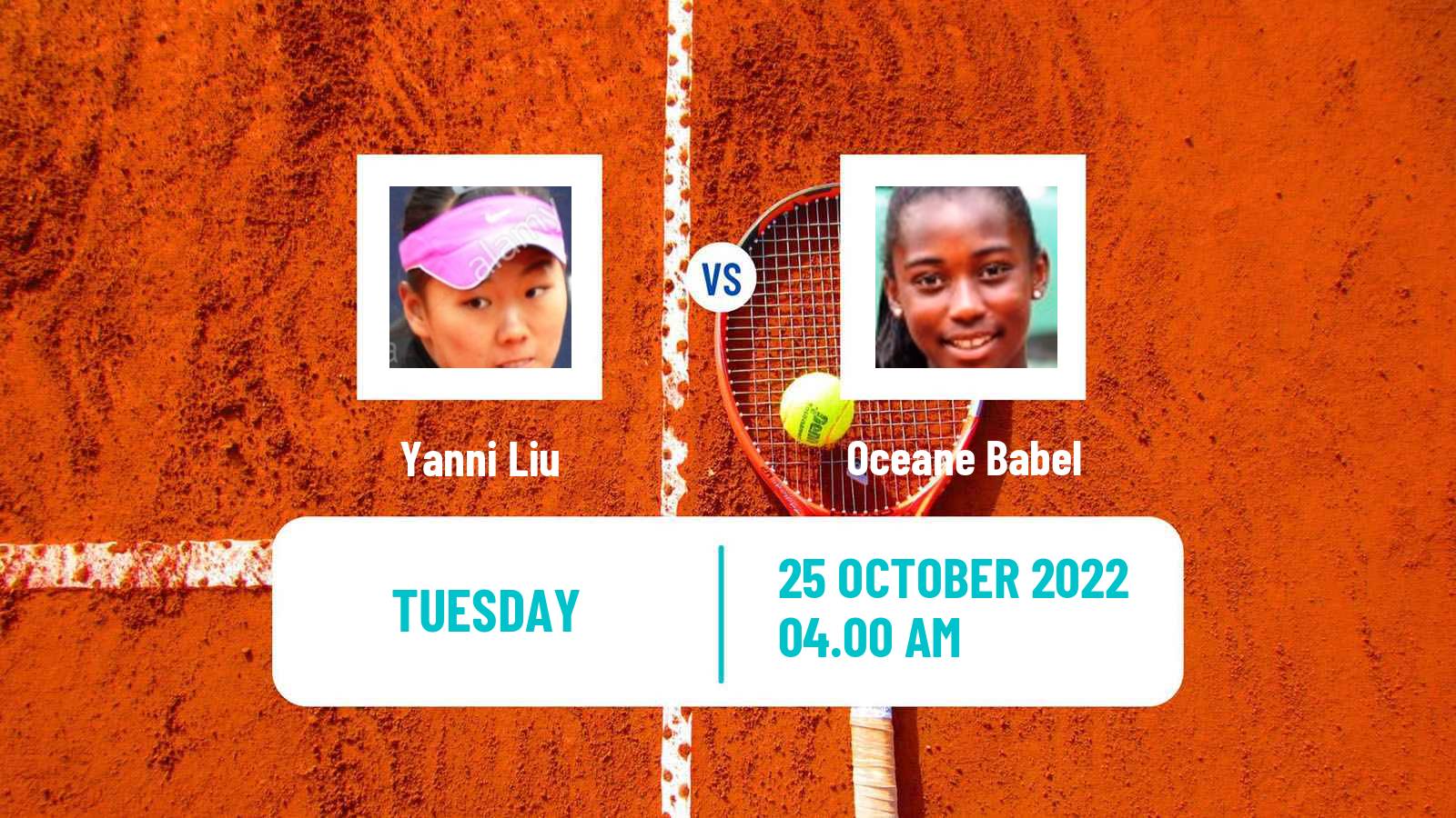 Tennis ITF Tournaments Yanni Liu - Oceane Babel