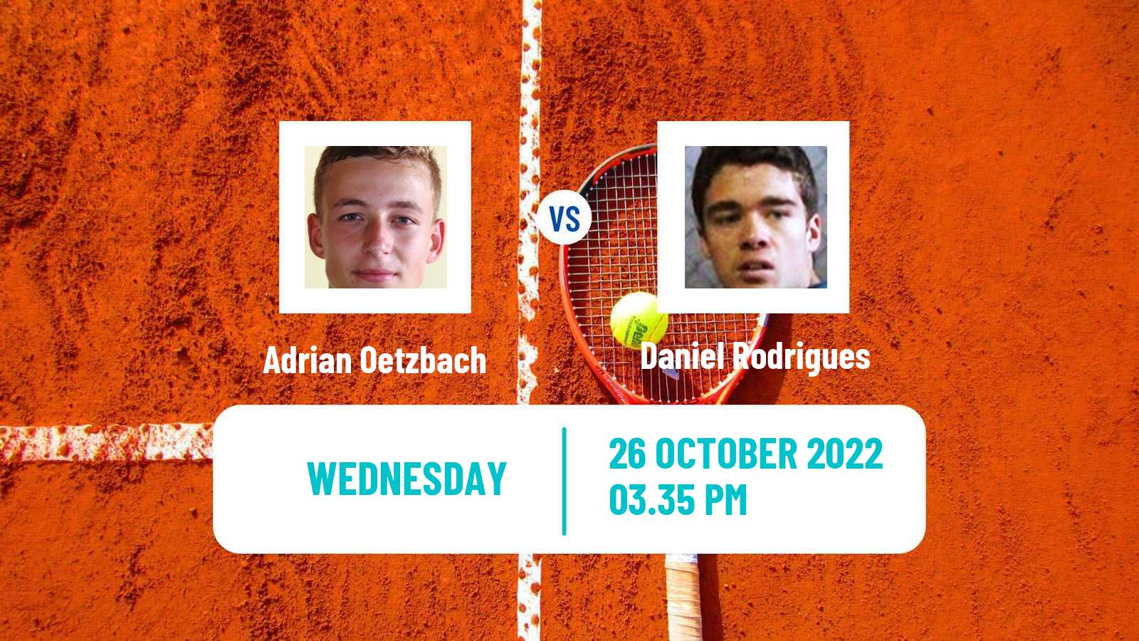 Tennis ITF Tournaments Adrian Oetzbach - Daniel Rodrigues