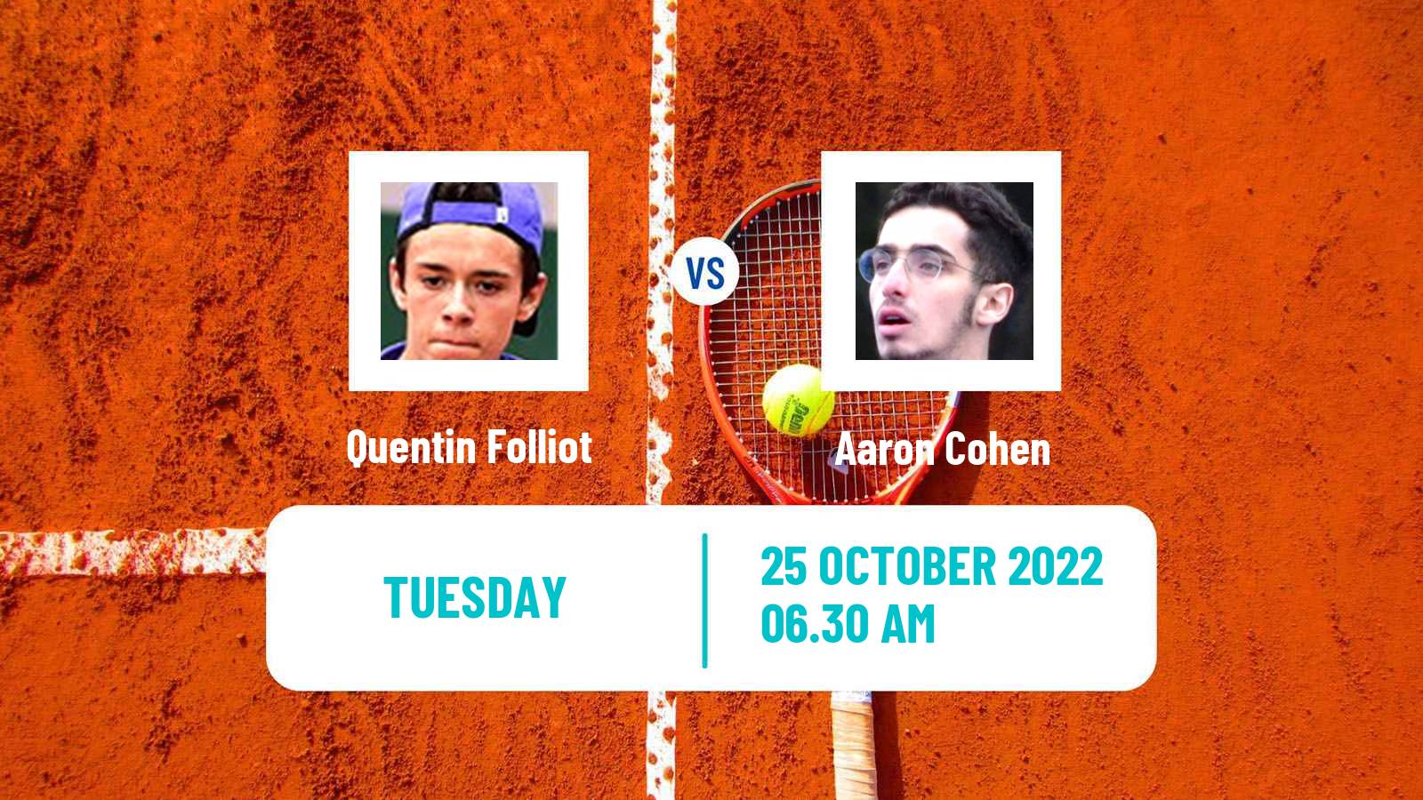 Tennis ITF Tournaments Quentin Folliot - Aaron Cohen
