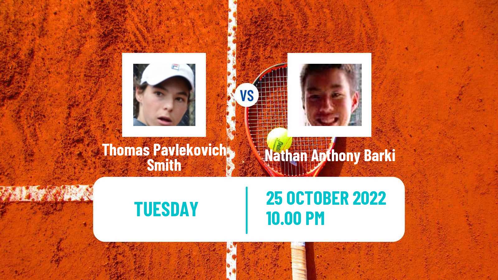 Tennis ITF Tournaments Thomas Pavlekovich Smith - Nathan Anthony Barki