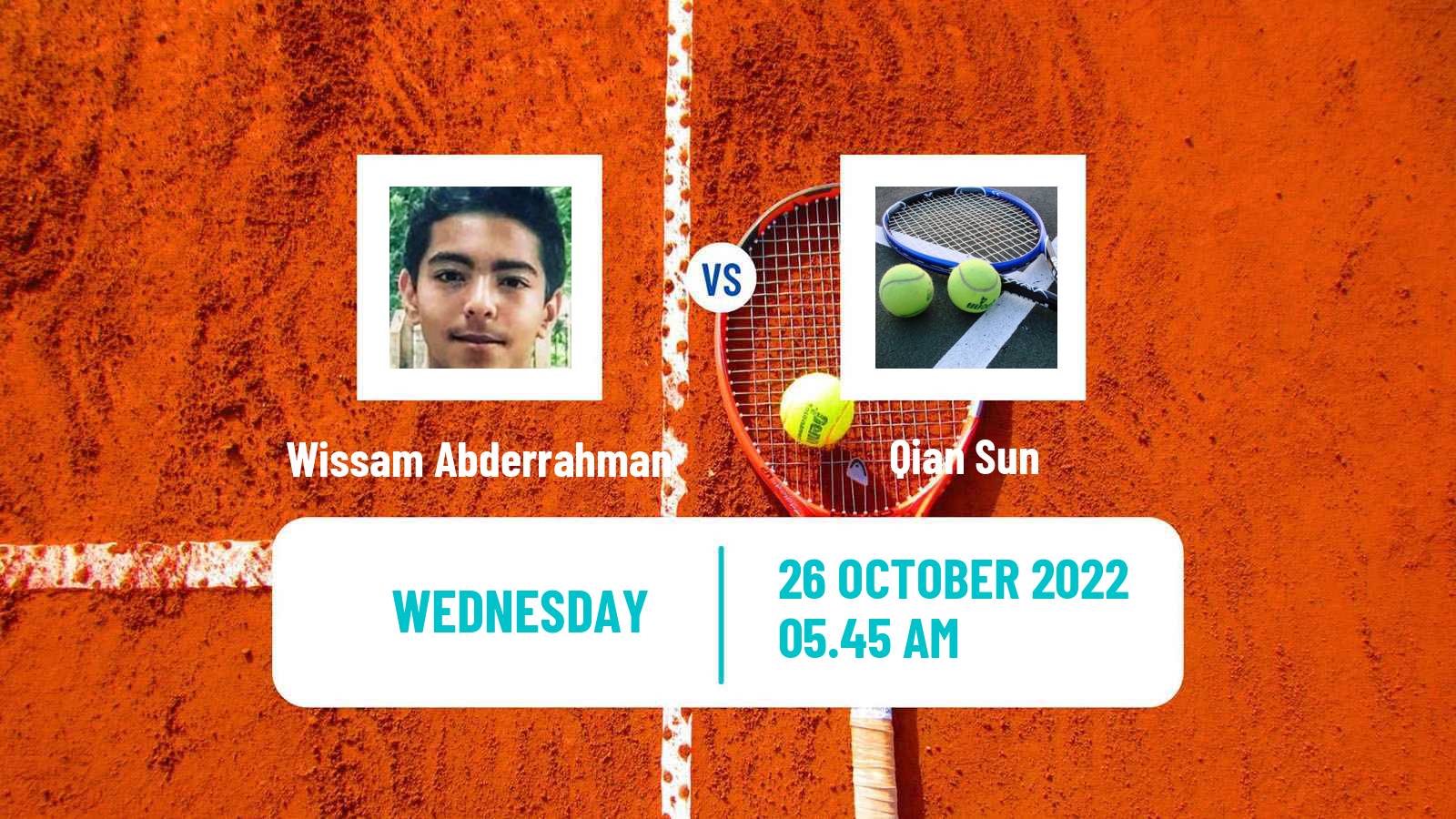 Tennis ITF Tournaments Wissam Abderrahman - Qian Sun