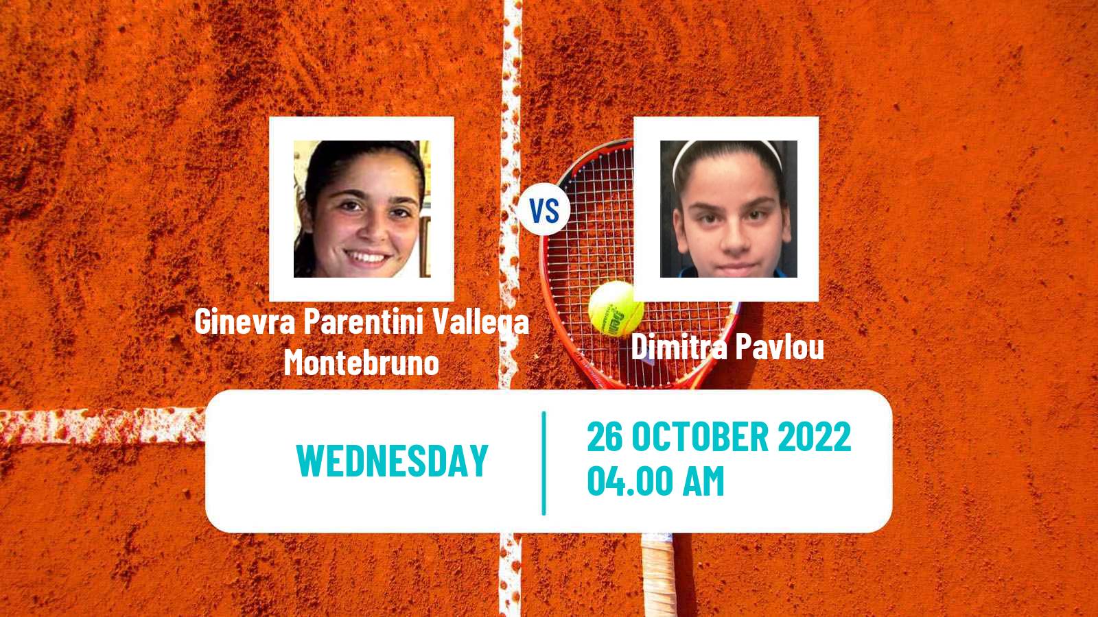 Tennis ITF Tournaments Ginevra Parentini Vallega Montebruno - Dimitra Pavlou