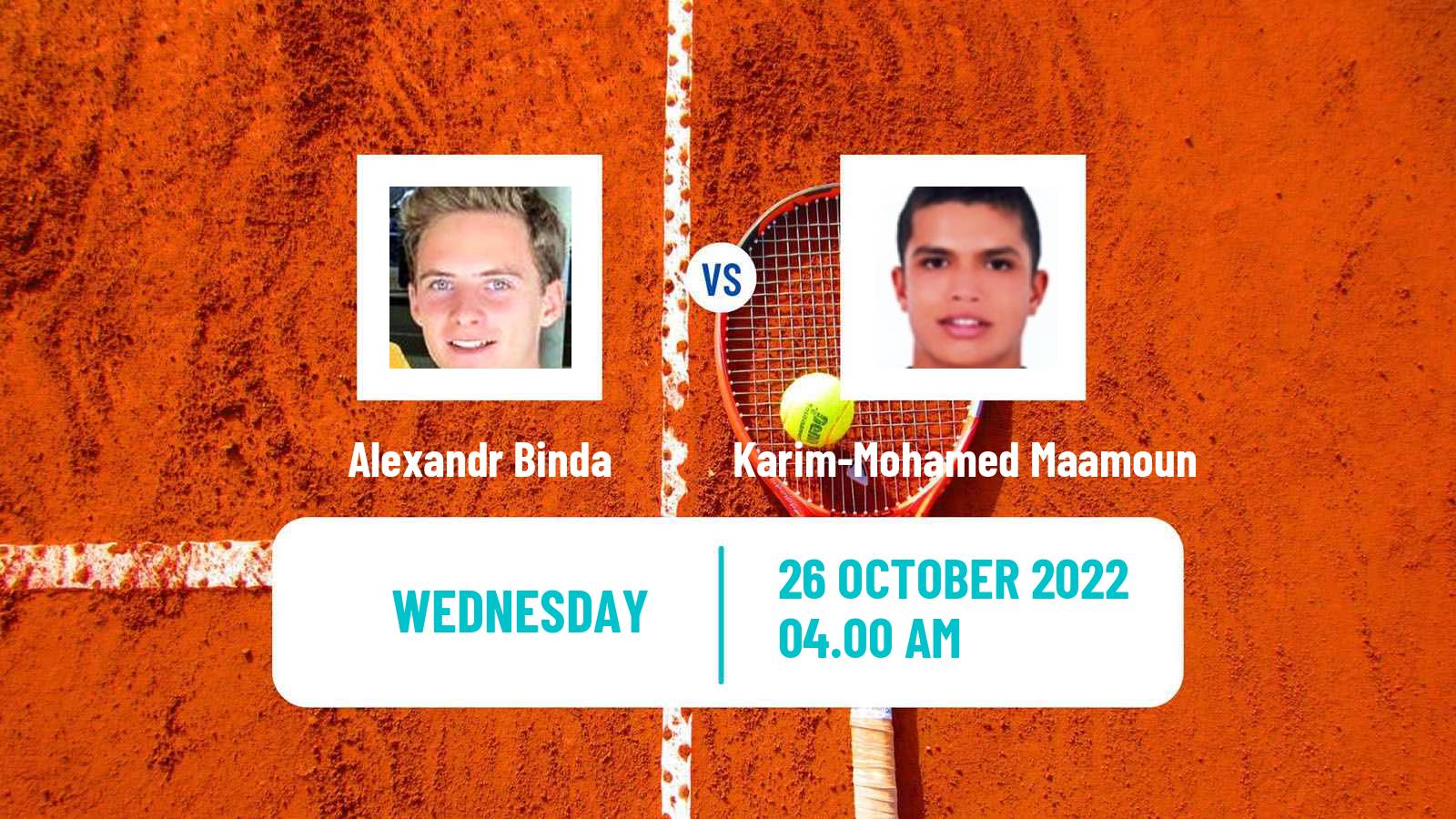Tennis ITF Tournaments Alexandr Binda - Karim-Mohamed Maamoun