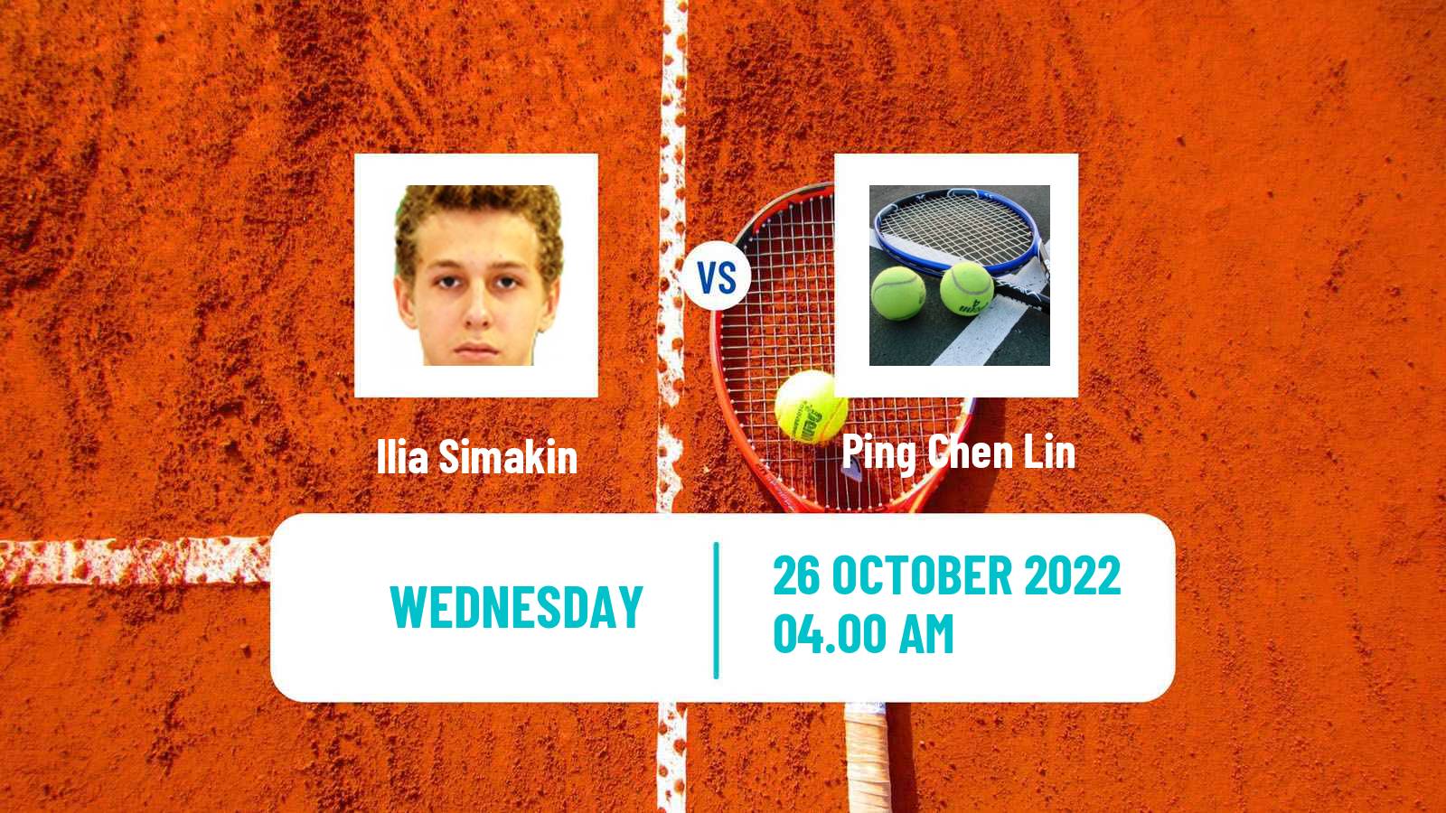 Tennis ITF Tournaments Ilia Simakin - Ping Chen Lin