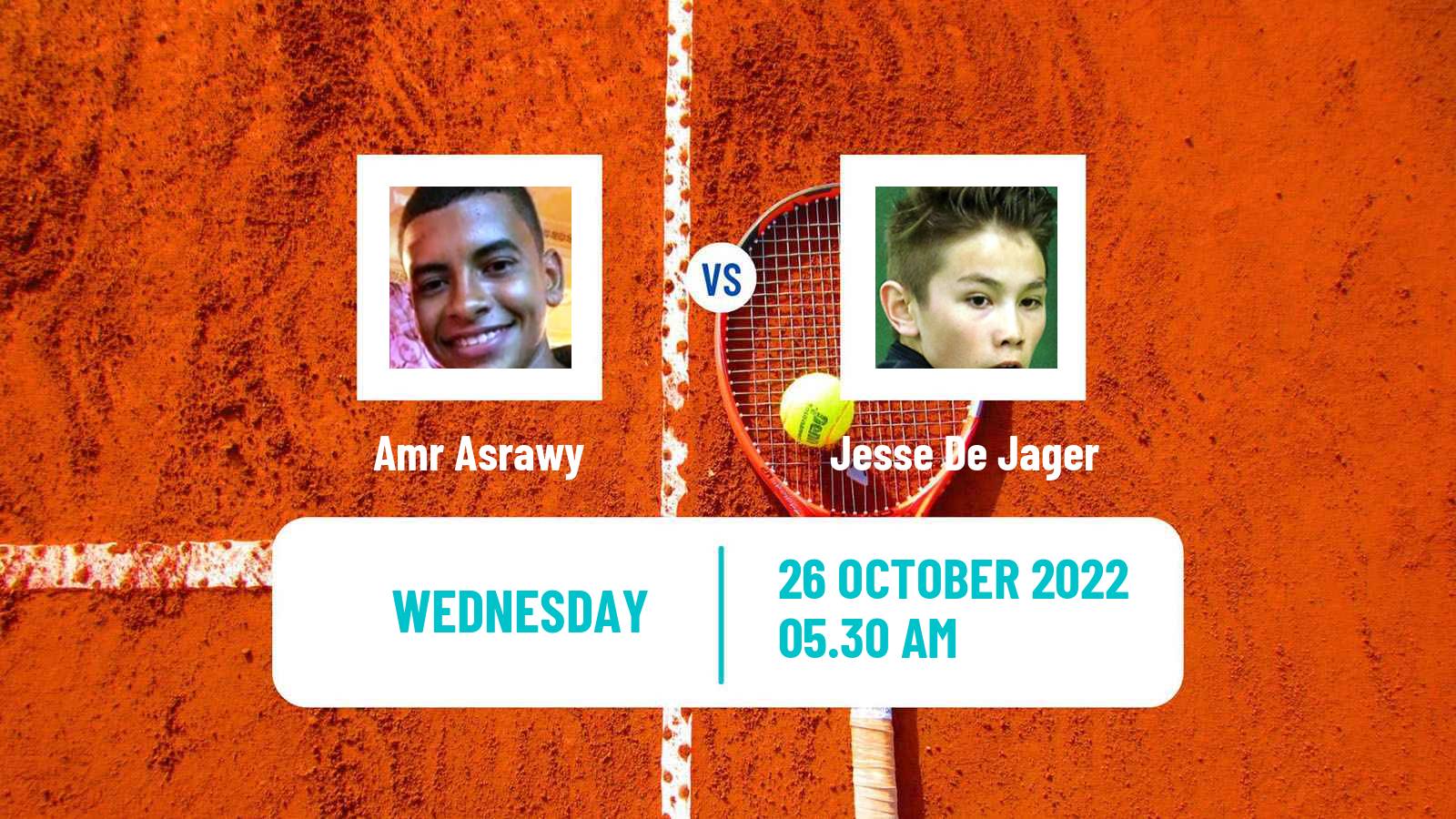 Tennis ITF Tournaments Amr Asrawy - Jesse De Jager