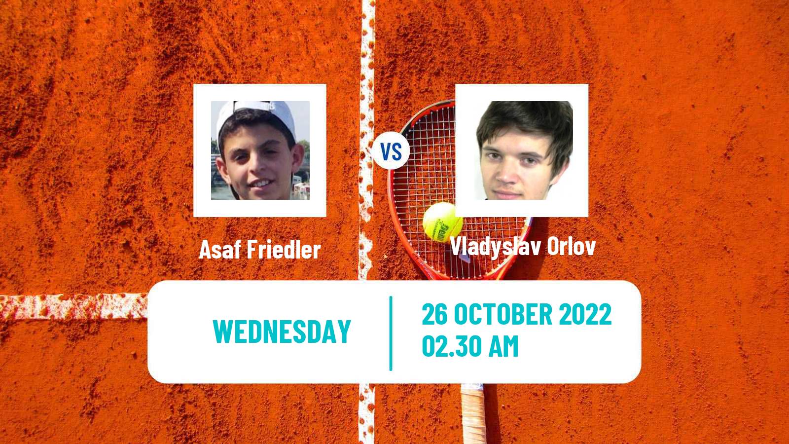 Tennis ITF Tournaments Asaf Friedler - Vladyslav Orlov