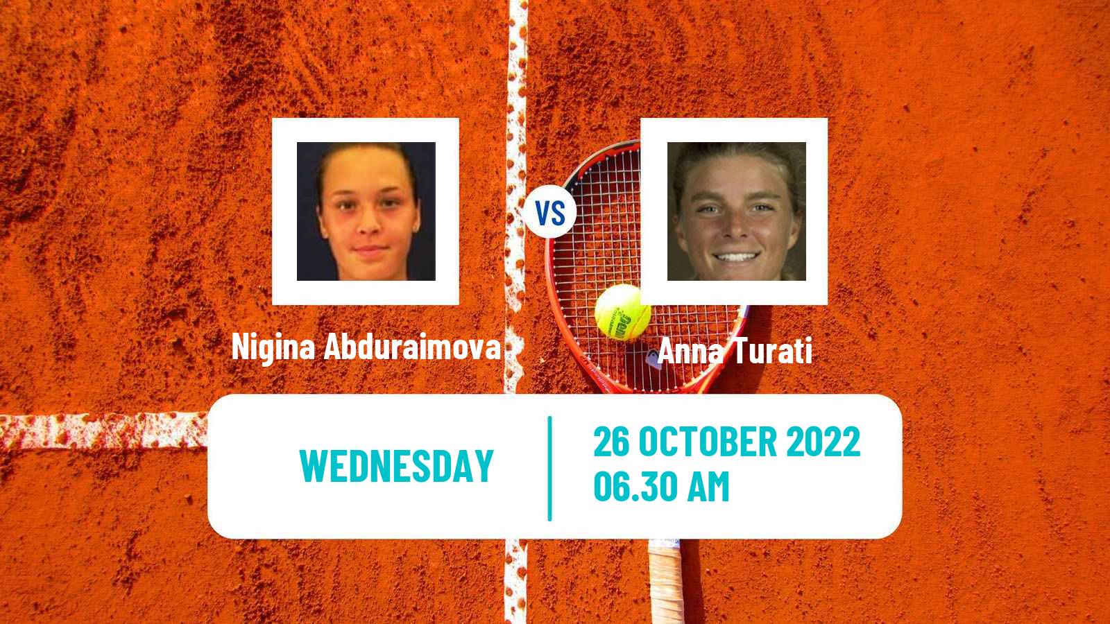 Tennis ITF Tournaments Nigina Abduraimova - Anna Turati