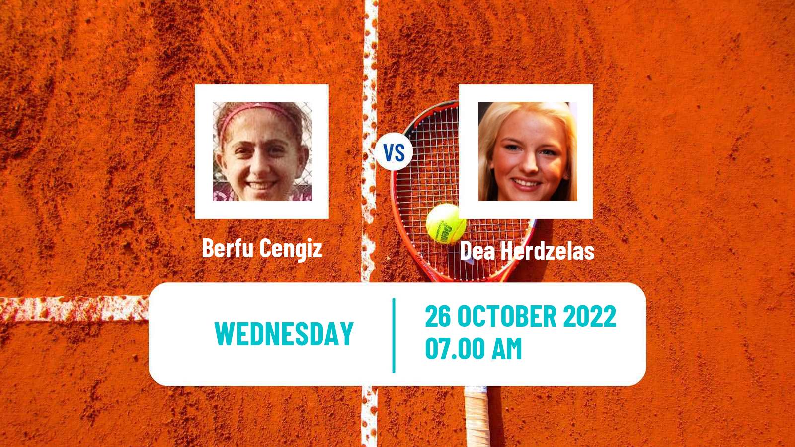 Tennis ITF Tournaments Berfu Cengiz - Dea Herdzelas