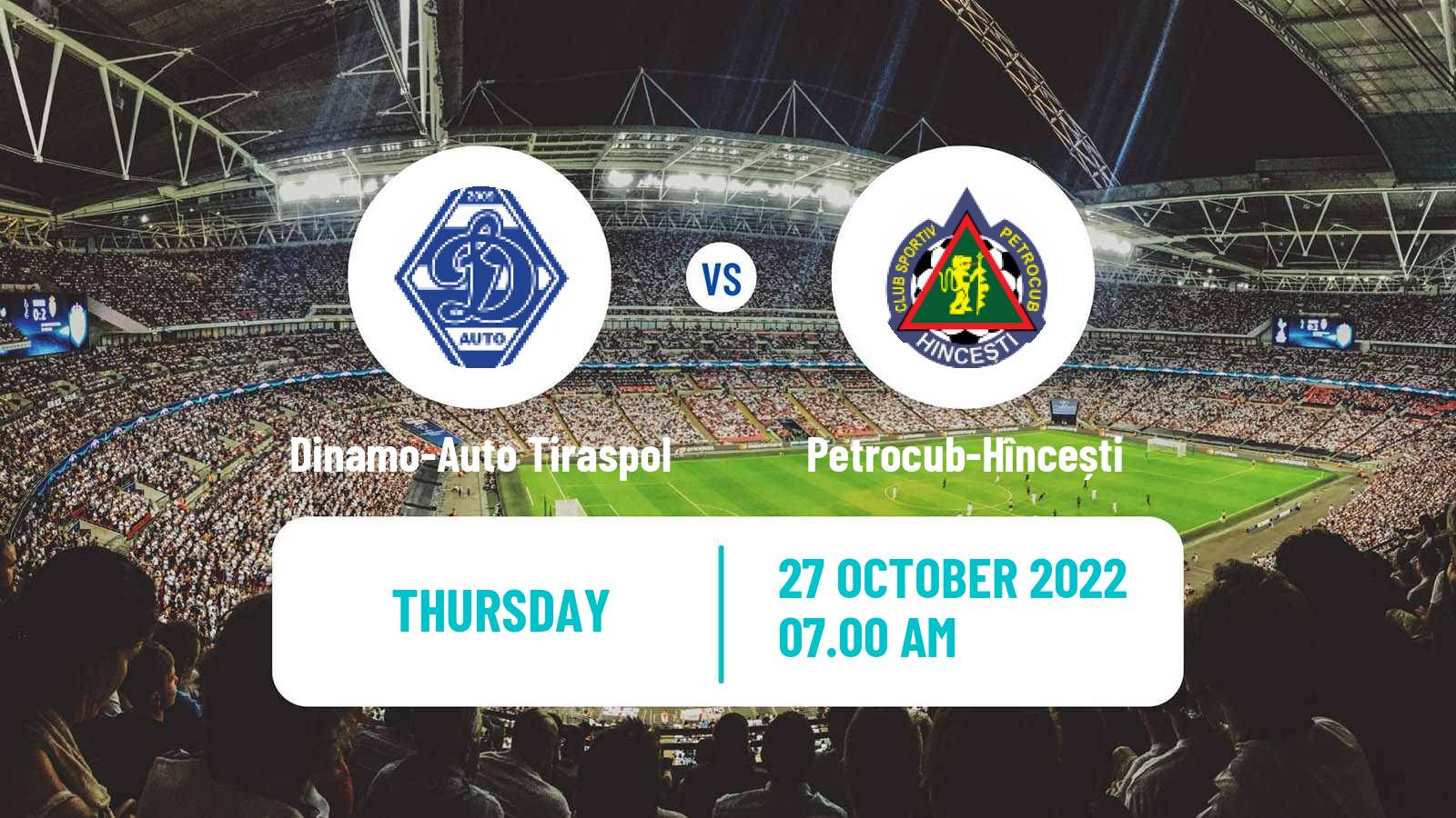 Soccer Moldovan Super Liga Dinamo-Auto Tiraspol - Petrocub-Hîncești