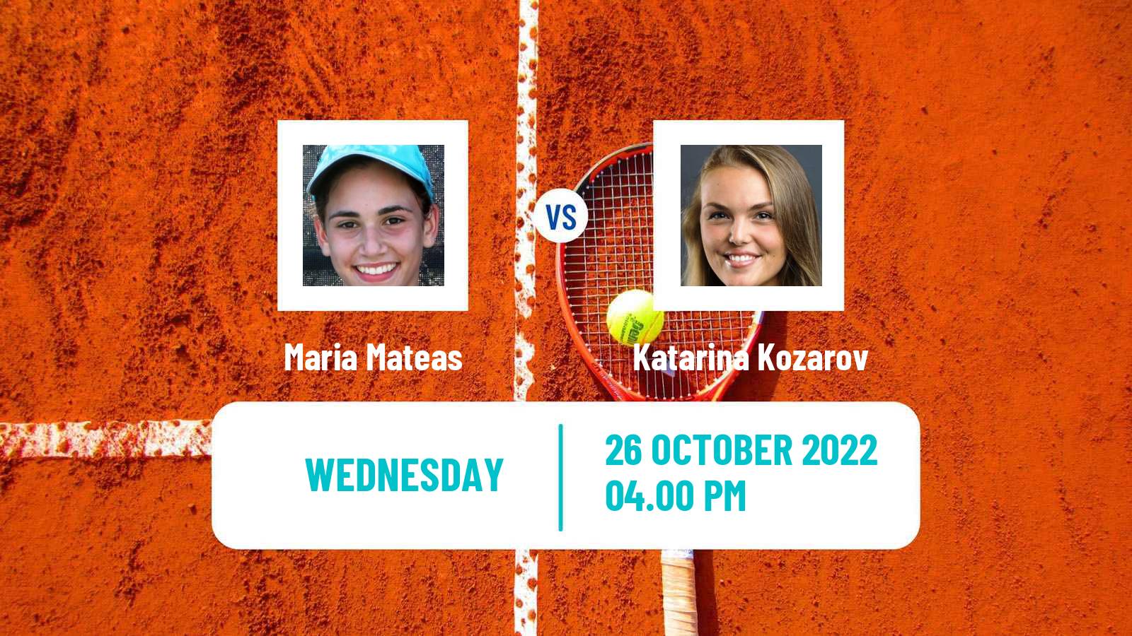 Tennis ITF Tournaments Maria Mateas - Katarina Kozarov