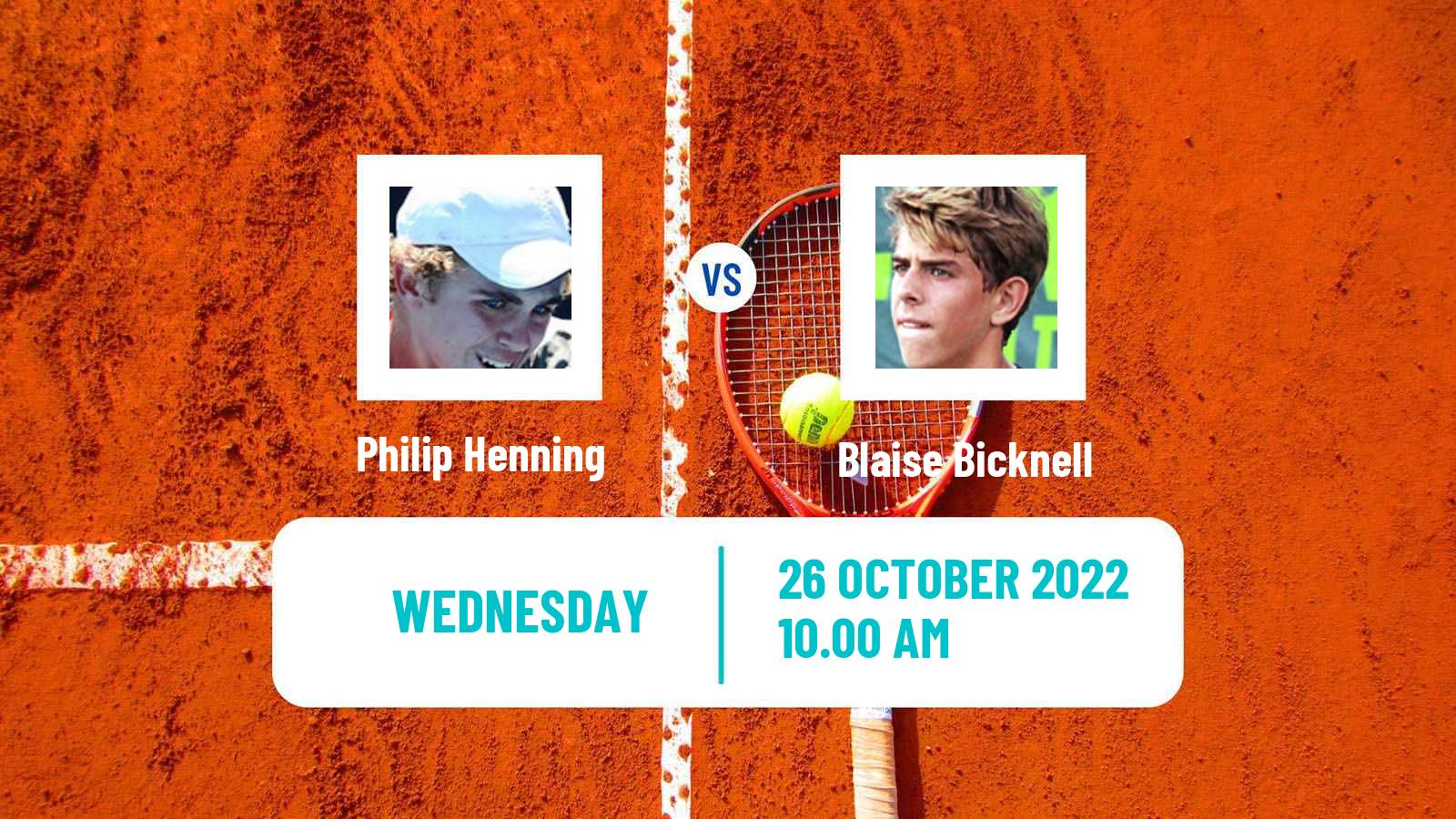 Tennis ITF Tournaments Philip Henning - Blaise Bicknell